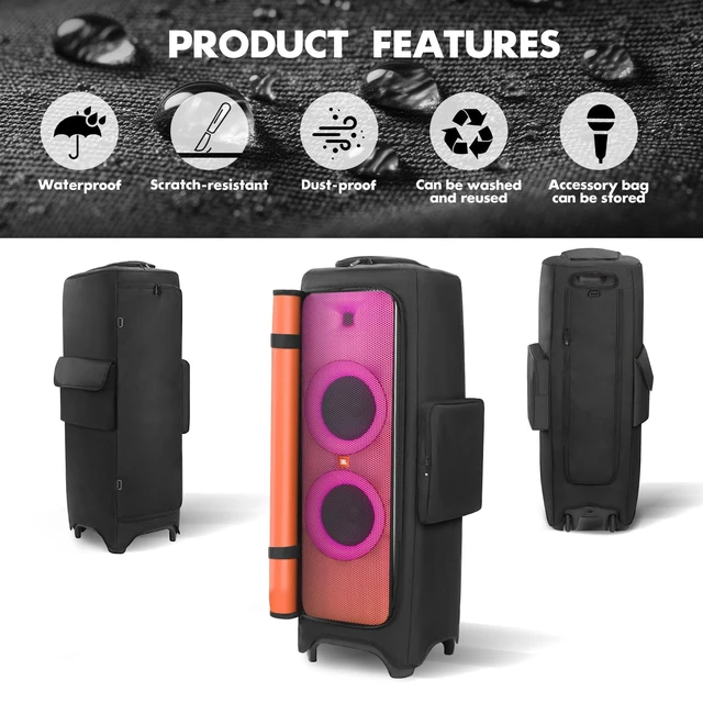 Alt view image 6 of 7 - Protective Cover Case Compatible with JBL PartyBox 1000 Water-Resistant Carrying Case with Storage Bag, Splashproof Dustproof Portable Cover for Party Box 1000 Speakers