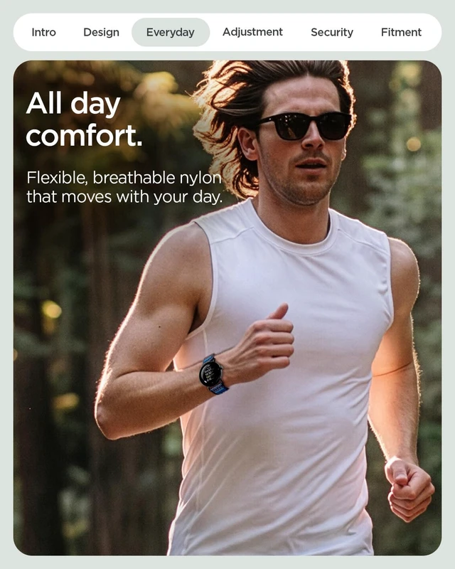 Alt view image 4 of 7 - for Google Pixel Watch 5/4/3/2/1 41/45mm Athlex Air Lightweight Soft Nylon Fabric Adjustable Men Women Hook and Loop Sport Replacement Strap