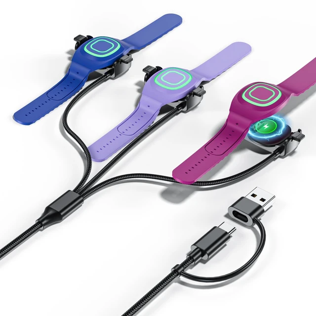 Main image of 3 in 1 Charger for Disney MagicBand+, Nylon USB-C and USB-A Charging Cable Charging Cable Replacement for Magic Band Plus Watch, for Disney-Essentials Travel Accessories