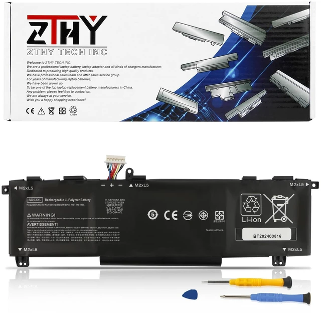 Main image of 52.5Wh SD03XL Battery Replacement for HP Omen 15 2020 15-EK0000 15-EK0013DX Omen 15-EN 15-EN0000 15-EK0023DX 15-EK0025TX 15-EK0010TX 15-EN0013AX 15-EN0002LA SD06XL L84392-005 L84394-005 11.55V 3-Cell