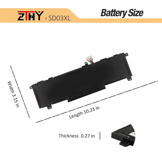 Alt view image 7 of 7 - 52.5Wh SD03XL Battery Replacement for HP Omen 15 2020 15-EK0000 15-EK0013DX Omen 15-EN 15-EN0000 15-EK0023DX 15-EK0025TX 15-EK0010TX 15-EN0013AX 15-EN0002LA SD06XL L84392-005 L84394-005 11.55V 3-Cell