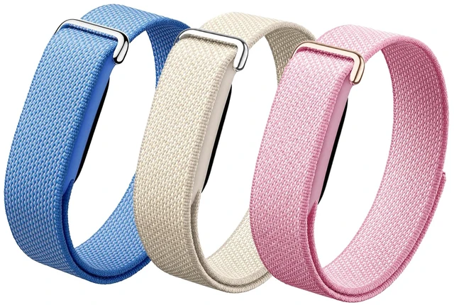 Main image of 3 Pack Bands Compatible with Google Fitbit Air, Nylon Replacement Wrist Straps, Breathable Adjustable Woven Sport Loop Bands for Workout and Daily Wear