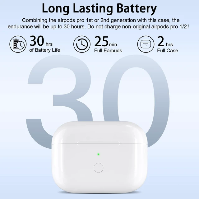 Alt view image 5 of 7 - Wireless Charging Case Replacement Compatible with AirPod Pro 1st & 2nd Generation, Air Pod Pro 1 2 Charger Case with Bluetooth Pairing Sync Button,with USB-C Charging