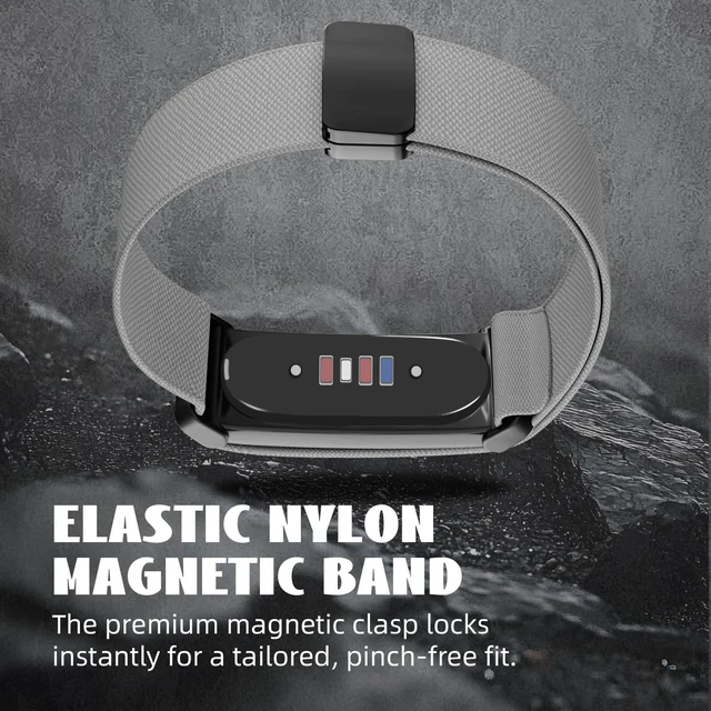 Alt view image 7 of 7 - Magnetic Nylon Band Compatible with Google Fitbit Air Active Band 20g Featherlight Sport Strap with Quick-Adjust Magnetic Clasp for Men Women,Breathable Moisture-Wicking Wristband Replacement
