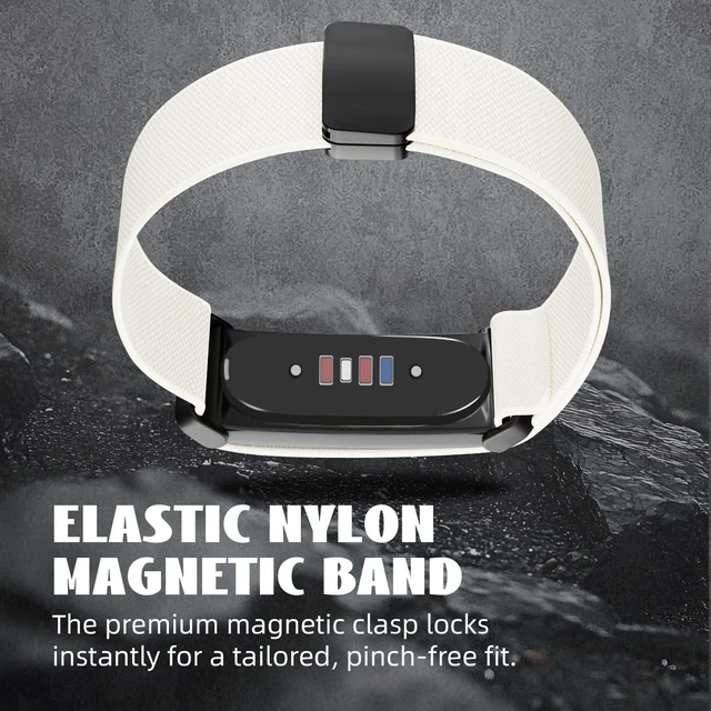 Alt view image 7 of 7 - Magnetic Nylon Band Compatible with Google Fitbit Air Active Band 20g Featherlight Sport Strap with Quick-Adjust Magnetic Clasp for Men Women,Breathable Moisture-Wicking Wristband Replacement