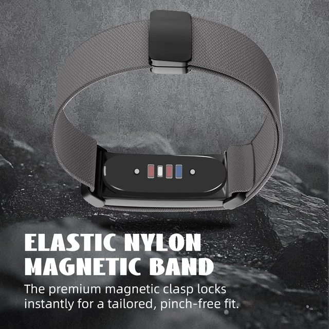 Alt view image 7 of 7 - Magnetic Nylon Band Compatible with Google Fitbit Air Active Band 20g Featherlight Sport Strap with Quick-Adjust Magnetic Clasp for Men Women,Breathable Moisture-Wicking Wristband Replacement