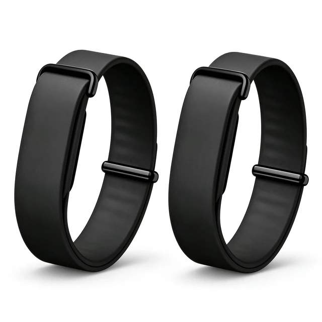 Main image of 2 Pack Band for Google Fitbit Air Silicone Adjustable Replacement Strap Metal Buckle,Stretchy Elastic Sport Strap, Wristband for Women and Men