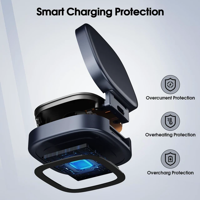 Alt view image 6 of 7 - Charging Case Compatible with Oura Ring 4 Size 10 Portable Charger Aerospace Aluminum Unibody, Pocket-Sized Elegant Design, Smart Charging Protection, Up to a Month of Battery