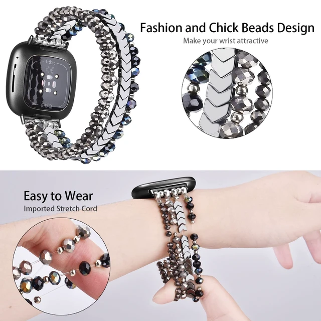 Alt view image 3 of 7 - Bracelet Compatible with Fitbit Versa 3/Versa 4 Bands/Fitbit Sense/Sense 2 Bands for Women