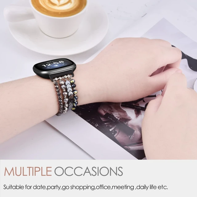 Alt view image 4 of 7 - Bracelet Compatible with Fitbit Versa 3/Versa 4 Bands/Fitbit Sense/Sense 2 Bands for Women