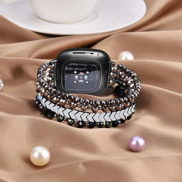 Alt view image 2 of 7 - Bracelet Compatible with Fitbit Versa 3/Versa 4 Bands/Fitbit Sense/Sense 2 Bands for Women