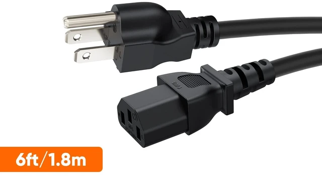 Alt view image 7 of 7 - 2Pack 6FT 18AWG Power Cord for NEMA 5-15P to IEC320C13 Cable Universal Power Cable, 1.8m, Black
