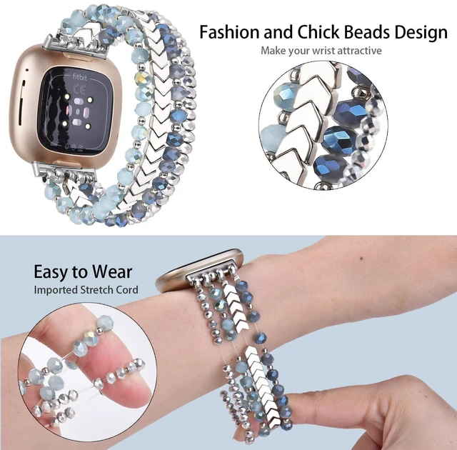 Alt view image 3 of 7 - Bracelet Compatible with Fitbit Versa 3/Versa 4 Bands/Fitbit Sense/Sense 2 Bands for Women