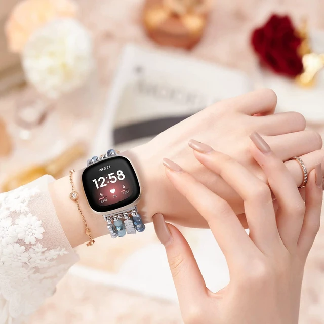Alt view image 4 of 7 - Bracelet Compatible with Fitbit Versa 3/Versa 4 Bands/Fitbit Sense/Sense 2 Bands for Women