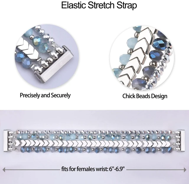 Alt view image 7 of 7 - Bracelet Compatible with Fitbit Versa 3/Versa 4 Bands/Fitbit Sense/Sense 2 Bands for Women