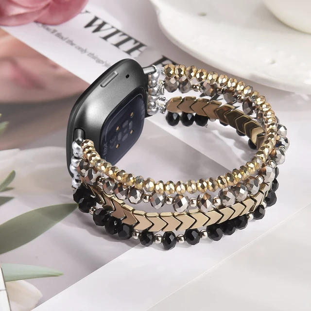 Alt view image 2 of 7 - Bracelet Compatible with Fitbit Versa 3/Versa 4 Bands/Fitbit Sense/Sense 2 Bands for Women
