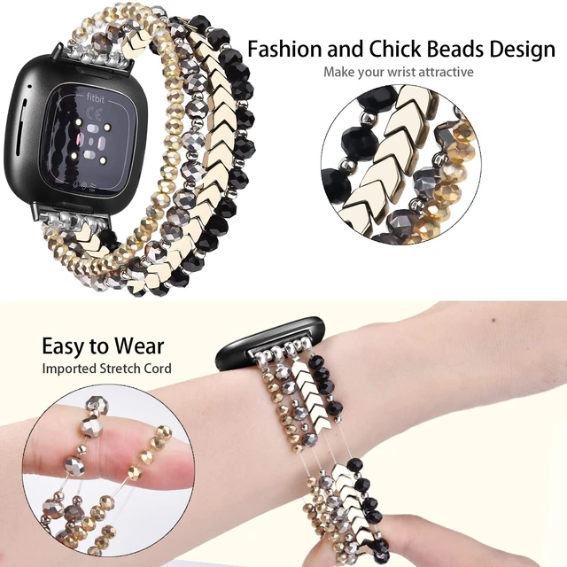 Alt view image 3 of 7 - Bracelet Compatible with Fitbit Versa 3/Versa 4 Bands/Fitbit Sense/Sense 2 Bands for Women