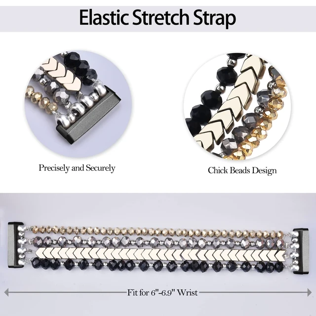 Alt view image 4 of 7 - Bracelet Compatible with Fitbit Versa 3/Versa 4 Bands/Fitbit Sense/Sense 2 Bands for Women