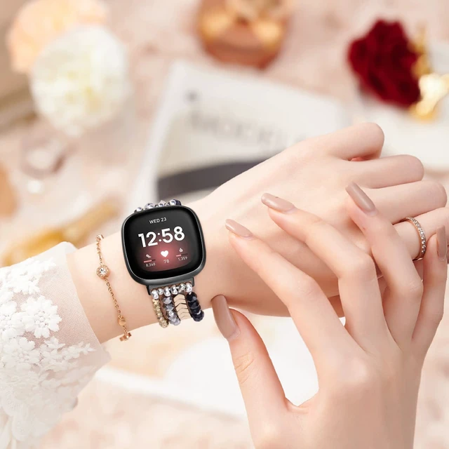Alt view image 5 of 7 - Bracelet Compatible with Fitbit Versa 3/Versa 4 Bands/Fitbit Sense/Sense 2 Bands for Women