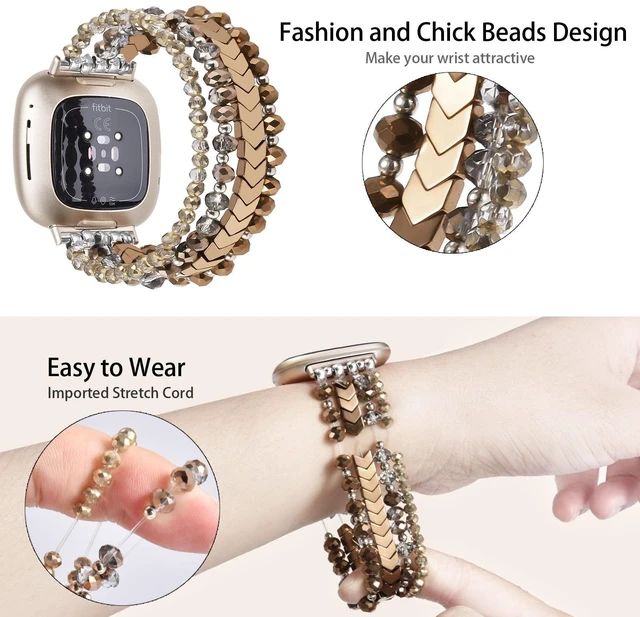 Alt view image 3 of 7 - Bracelet Compatible with Fitbit Versa 3/Versa 4 Bands/Fitbit Sense/Sense 2 Bands for Women