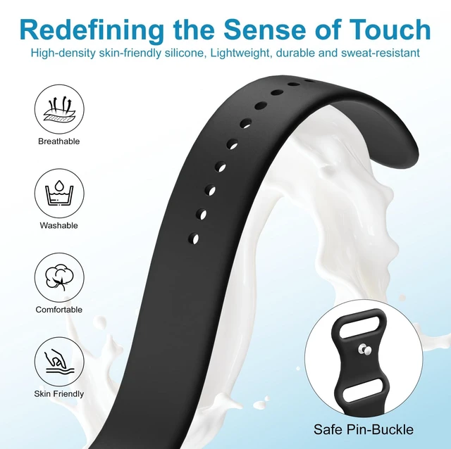 Alt view image 3 of 7 - Compatible for Hume Band 2.0 Replacement Strap,Waterproof & Sweatproof Comfort Quick-dry Silicone Sport Soft Wristband Fit Workouts Sleeping Daily Compatible for Hume Health Band2.0 Women Men