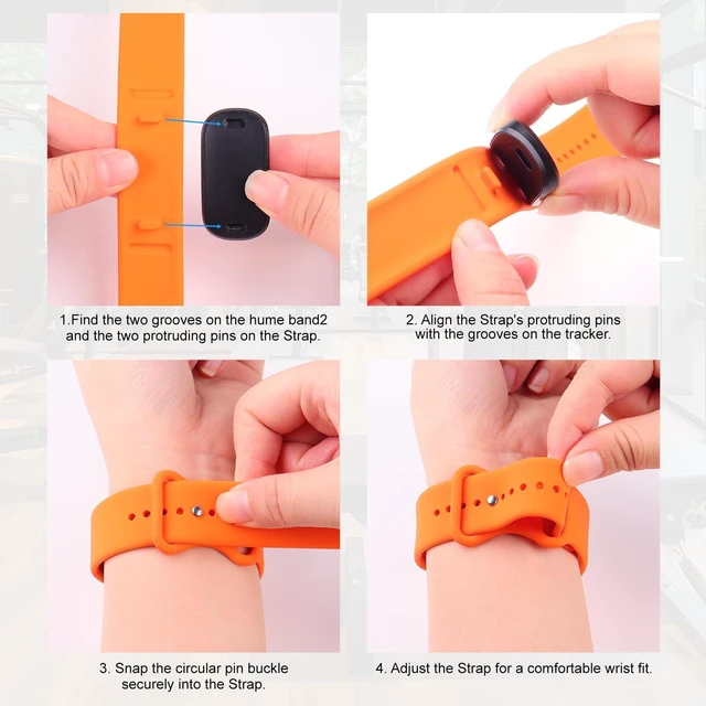 Alt view image 2 of 7 - Compatible for Hume Band 2.0 Replacement Strap,Waterproof & Sweatproof Comfort Quick-dry Silicone Sport Soft Wristband Fit Workouts Sleeping Daily Compatible for Hume Health Band2.0 Women Men