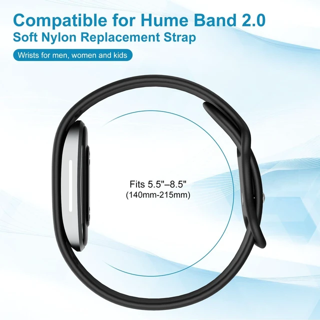 Alt view image 6 of 7 - Compatible for Hume Band 2.0 Replacement Strap,Waterproof & Sweatproof Comfort Quick-dry Silicone Sport Soft Wristband Fit Workouts Sleeping Daily Compatible for Hume Health Band2.0 Women Men