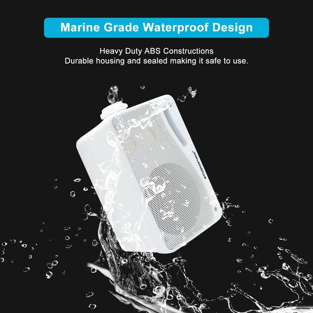 Alt view image 4 of 7 - Passive Outdoor Speakers Wired Waterproof -3.5 Inch 3 Way 200W Surface Marine & Wall Mount Speakers, Suitable for Home, Boat, Poolside, Patio, Indoor Outdoor UseWhite