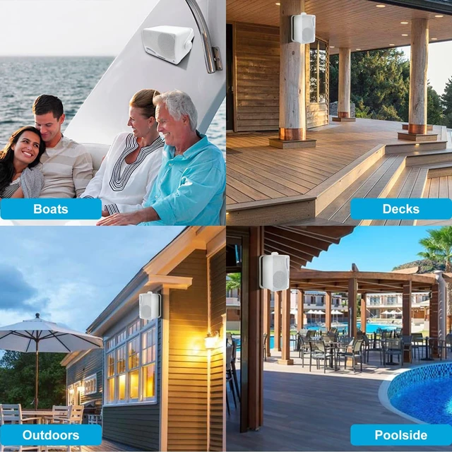Alt view image 6 of 7 - Passive Outdoor Speakers Wired Waterproof -3.5 Inch 3 Way 200W Surface Marine & Wall Mount Speakers, Suitable for Home, Boat, Poolside, Patio, Indoor Outdoor UseWhite