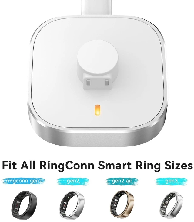 Alt view image 2 of 6 - Charging Dock for RingConn Gen 2 Gen 2 Air Gen 3 Smart Rings Aluminum alloy Fast charging stand for RingConn Size 6/7/8/9/10/11/12/13/14/15