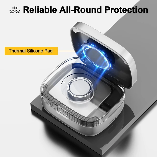 Alt view image 4 of 7 - Portable Charging Case Compatible with Oura Ring Gen 3/4/5 (Silver) Universal Fit, 1000mAh Wireless Power Station for Travel, 30-Day Runtime Charger Accessories, (Official Charger NOT Included)