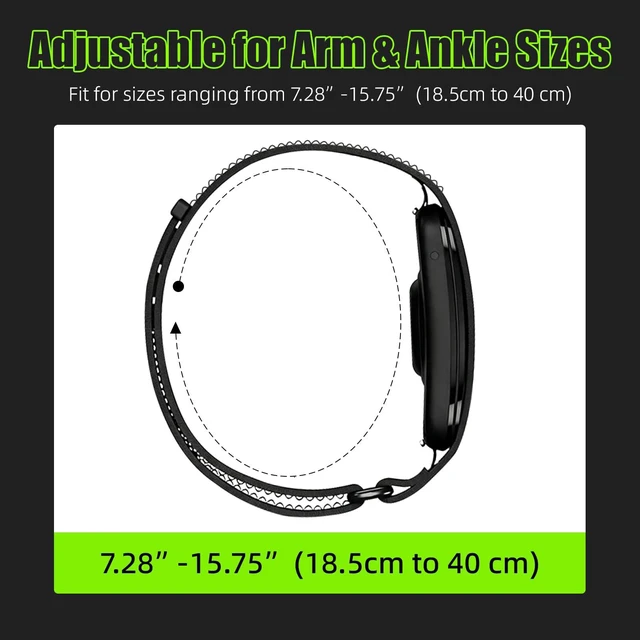 Alt view image 7 of 7 - Elastic Nylon Arm Band for Garmin Cirqa Smart Band,Bicep Upper Strap Premium Stretch Breathable Sport Armband,Replacement Accessories with Hook and Loop Closure for Men Women Gym Running
