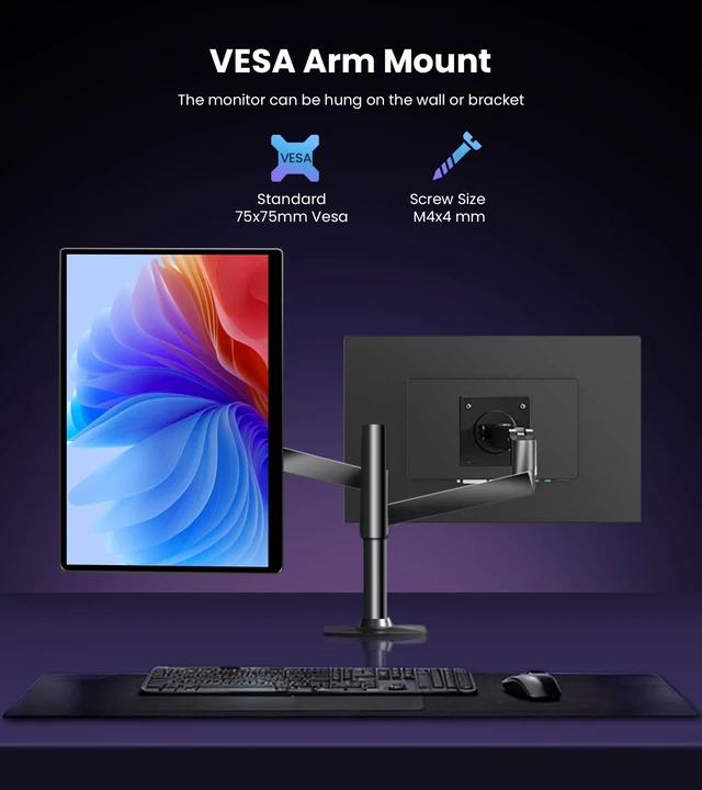 Alt view image 7 of 7 - 14 Inch Touchscreen Portable Monitor 1920x1200 IPS 16:10 Ratio FHD IPS Industrial Display, 100% sRGB 500 Nits, HDMI VGA DVI Inputs, Suitable for POS Kiosk Laptop PC Ras Pi Game Console