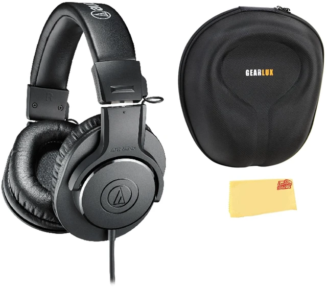 Main image of ATH-M20x Professional Monitor Headphones - Black Bundle with Case and Austin Bazaar Polishing Cloth