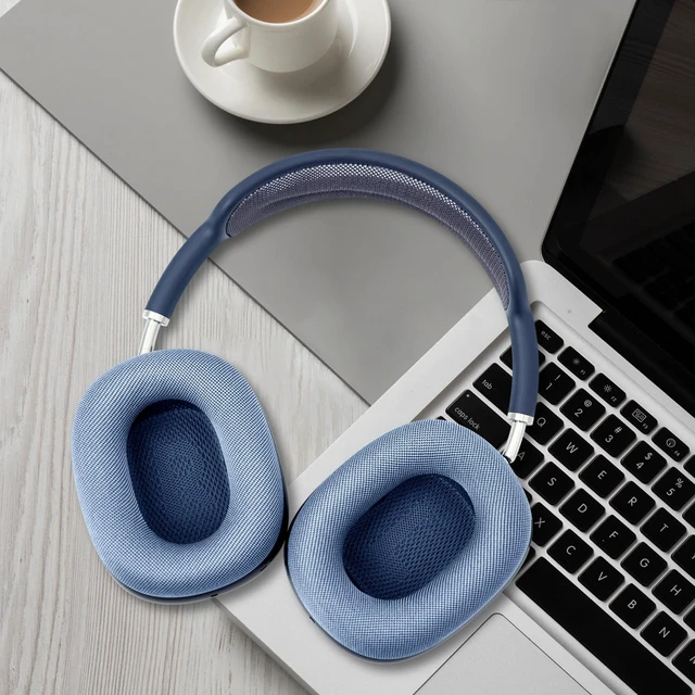 Alt view image 7 of 7 - Upgraded Ear Cushions Replacement Earpads for AirPods Max 1 & 2 Headphones, Mesh Fabric Ear Pads Ear Covers Cups with Memory Foam and Magnet for AirPods Max (Sky Blue)