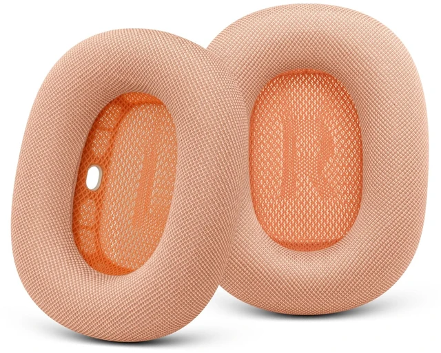 Main image of Upgraded Ear Cushions Replacement Earpads for AirPods Max 1 & 2 Headphones, Mesh Fabric Ear Pads Ear Covers Cups with Memory Foam and Magnet for AirPods Max (Orange)