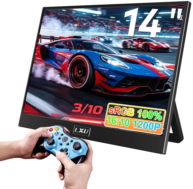 Main image of Portable Monitor for Laptop 14" 1200P 100% sRGB USB-C HDMI, Black, S2 IPS HDR, USB-C one-cable, Mac/PC/Switch/PS5/Xbox/Computer/Tablet/Phone, Dual Speaker, 3.5mm Audio, Work & Gaming