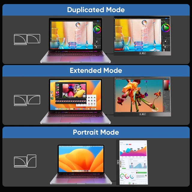 Alt view image 5 of 7 - Portable Monitor for Laptop 14" 1200P 100% sRGB USB-C HDMI, Black, S2 IPS HDR, USB-C one-cable, Mac/PC/Switch/PS5/Xbox/Computer/Tablet/Phone, Dual Speaker, 3.5mm Audio, Work & Gaming