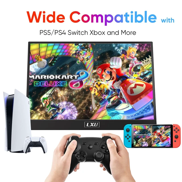 Alt view image 4 of 7 - Portable Monitor for Laptop 14" 1200P 100% sRGB USB-C HDMI, Black, S2 IPS HDR, USB-C one-cable, Mac/PC/Switch/PS5/Xbox/Computer/Tablet/Phone, Dual Speaker, 3.5mm Audio, Work & Gaming