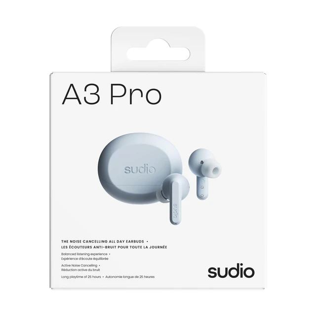 Alt view image 7 of 7 - A3 Pro Noise Cancelling Earbuds 25H Playtime, ANC, Multipoint Bluetooth 5.4, Clear Calls, IPX4 Sweat & Splash Resistant, USB-C Charging, Made from Recycled Plastics (Blue)