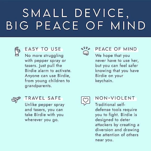 Alt view image 2 of 6 - Shes BirdieThe Original Personal Safety Alarm for Women by WomenLoud Siren, Strobe Light and Key Chain in a Variety of Colors (Metallic Lavender)