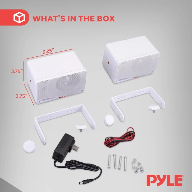 Alt view image 2 of 7 - Outdoor Waterproof Wireless Bluetooth Speaker - 3.5 Inch Pair 3-way Active Passive Weatherproof Wall, Ceiling Mount Dual Speakers System w/ Heavy Duty Grill, Patio, Indoor Use -PDWR42WBT (White)
