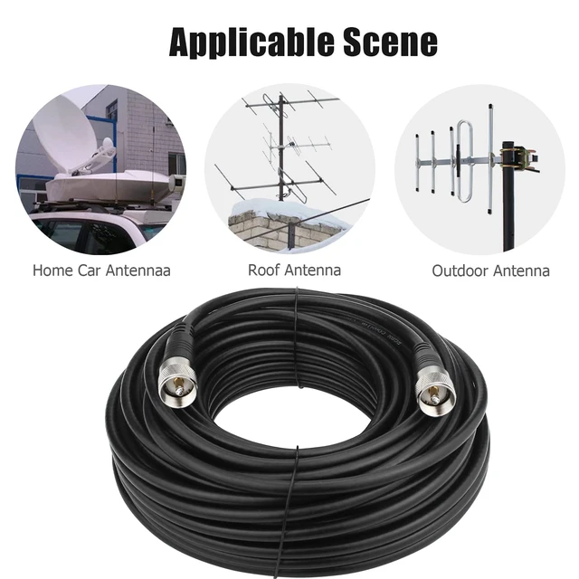 Alt view image 6 of 6 - RG8x Coaxial Cable 100 ft, CB Radio Antenna Coax Cable UHF PL259 Male to Male Low Loss CB 50 Ohm for HAM Radio, Antenna Analyzer, Dummy Load, SWR Meter