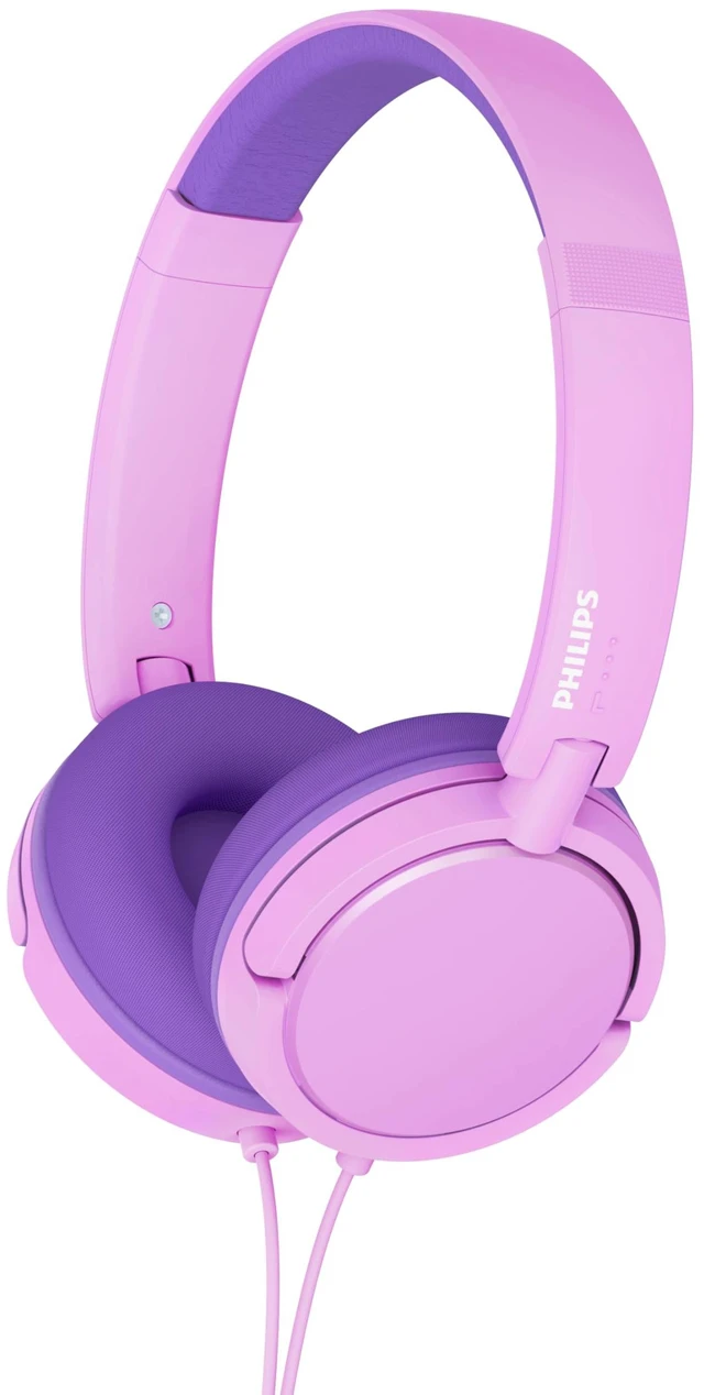 Main image of K2019 Lightweight On-Ear Wired Kids Headphones - Built-in Mic, Safe Volume Limited, Foldable & Durable, Pink