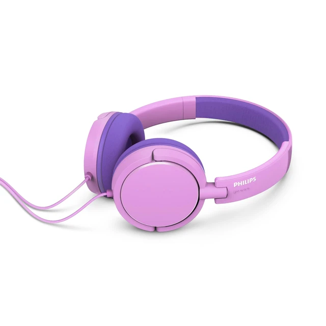 Alt view image 5 of 6 - K2019 Lightweight On-Ear Wired Kids Headphones - Built-in Mic, Safe Volume Limited, Foldable & Durable, Pink