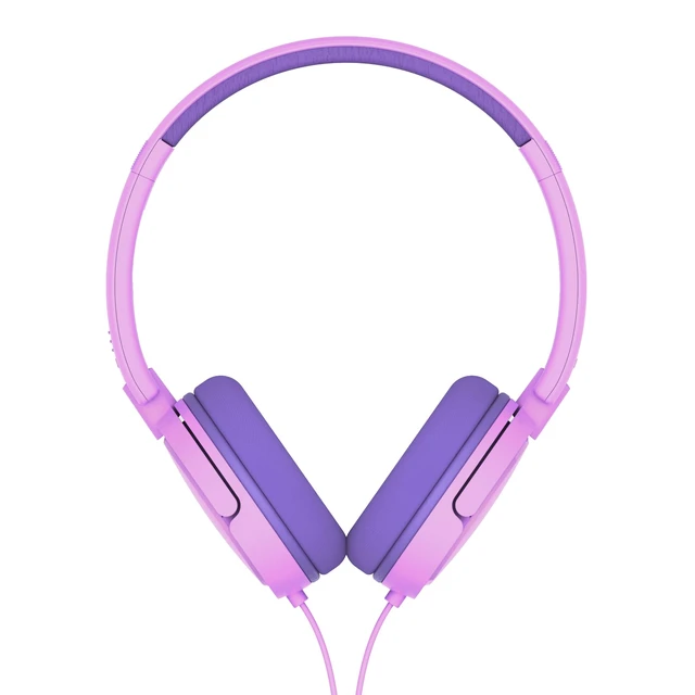 Alt view image 6 of 6 - K2019 Lightweight On-Ear Wired Kids Headphones - Built-in Mic, Safe Volume Limited, Foldable & Durable, Pink