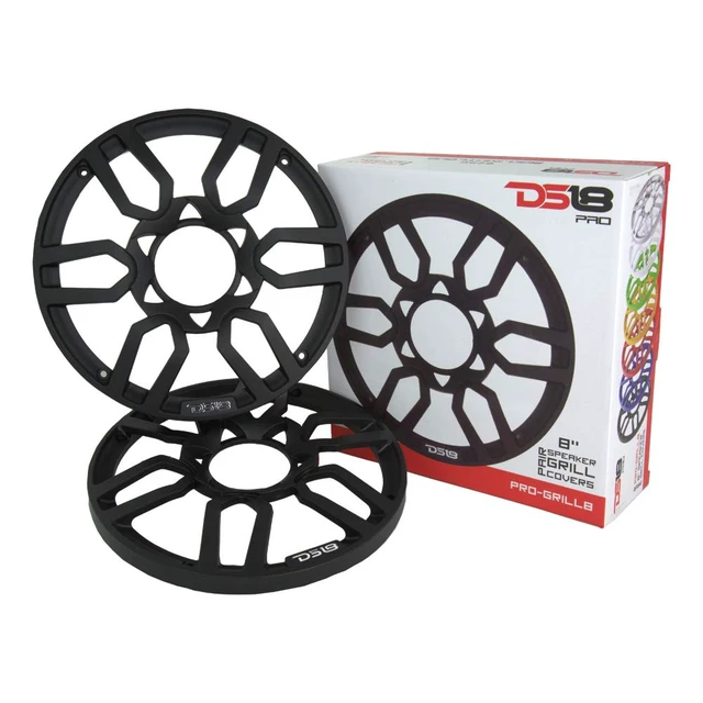 Alt view image 2 of 5 - PRO-GRILL8 Speaker Cover - 8-Inch Car Audio Plastic Universal Speaker Grill, Protect Your Speakers - Black - Set of 2