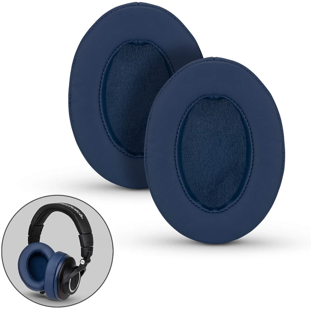 Main image of Replacement Memory Foam Earpads for Large Over The Ear Headphones, Dark Blue