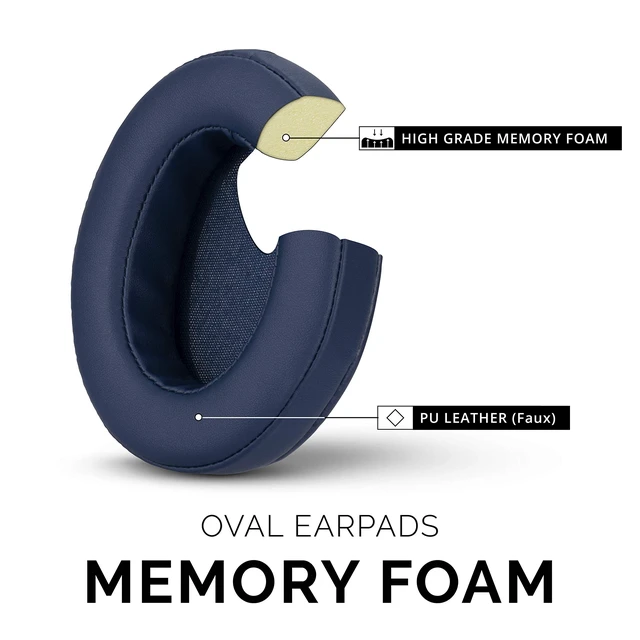 Alt view image 4 of 7 - Replacement Memory Foam Earpads for Large Over The Ear Headphones, Dark Blue