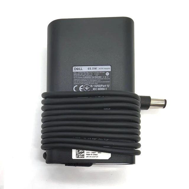 Alt view image 3 of 7 - Laptop Charger 65W watt Barrel 7.4mm tip, Latitude 5280 5290 5490 5491 5285 5289 5480 5488 5580 5590 5591 AC Power Adapter 19.5V 3.34A, Black, LA65NM191